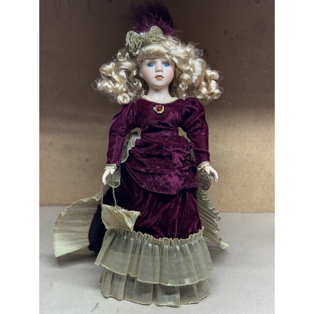 Vintage DanDee Collector's Choice Limited Edition Porcelain Doll Burgundy